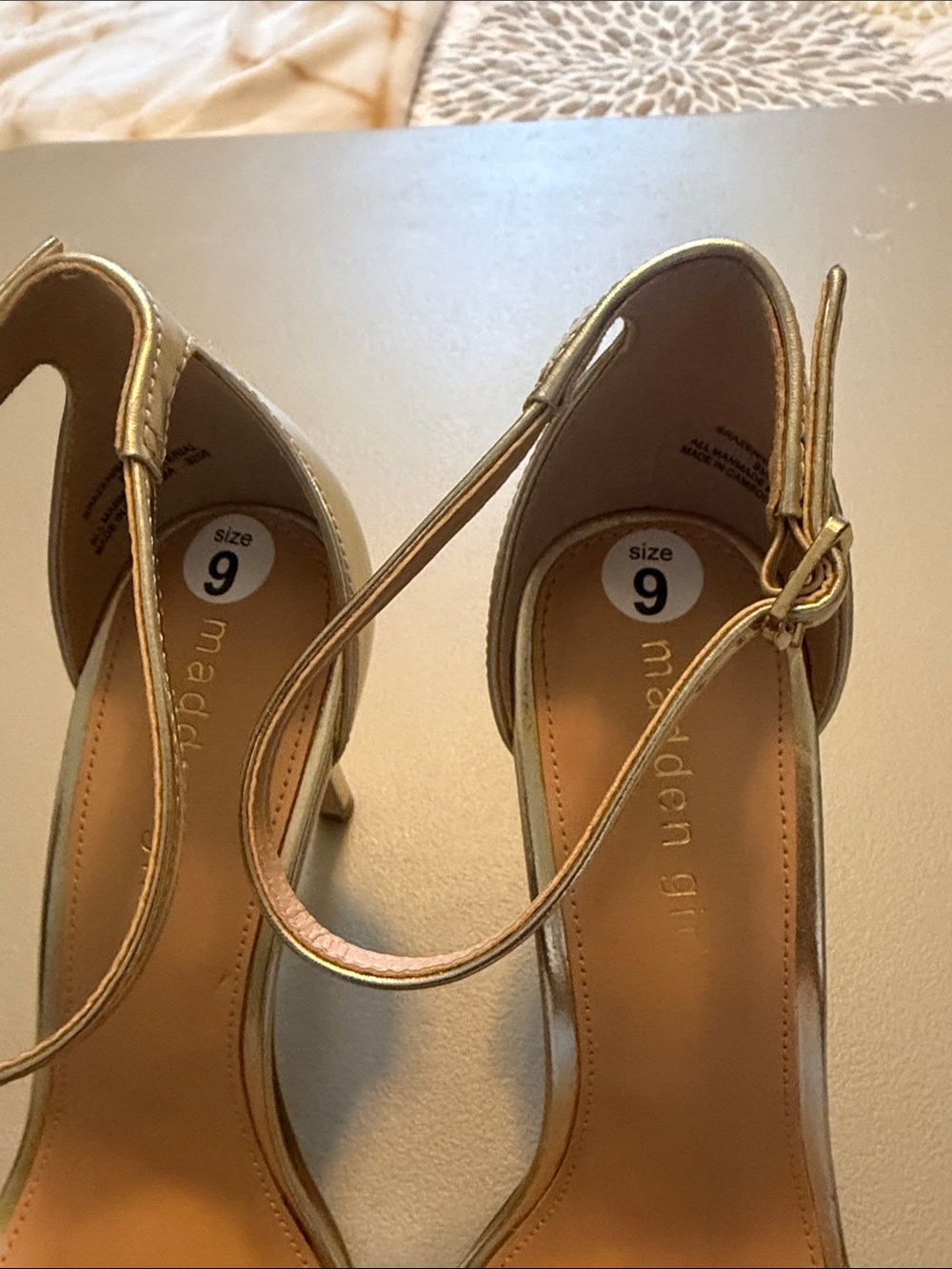 Madden Girl Metallic Gold Ankle-Strap Stiletto Sandals-NWOB or Tag - Picture 3 of 8